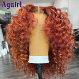 Orange Brown 13x6 Deep Curly Short Bob Human Hair Wigs 13x4 Water Wave Lace Frontal Bob Wigs Reddish Brown 5X5 Lace Closure Wigs