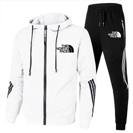 2024 Men's Winter Sports Suit Slim Fit Brand Sportswear Cardigan Long Sleeve High Quality Running 2 Piece Set +Sweatpants