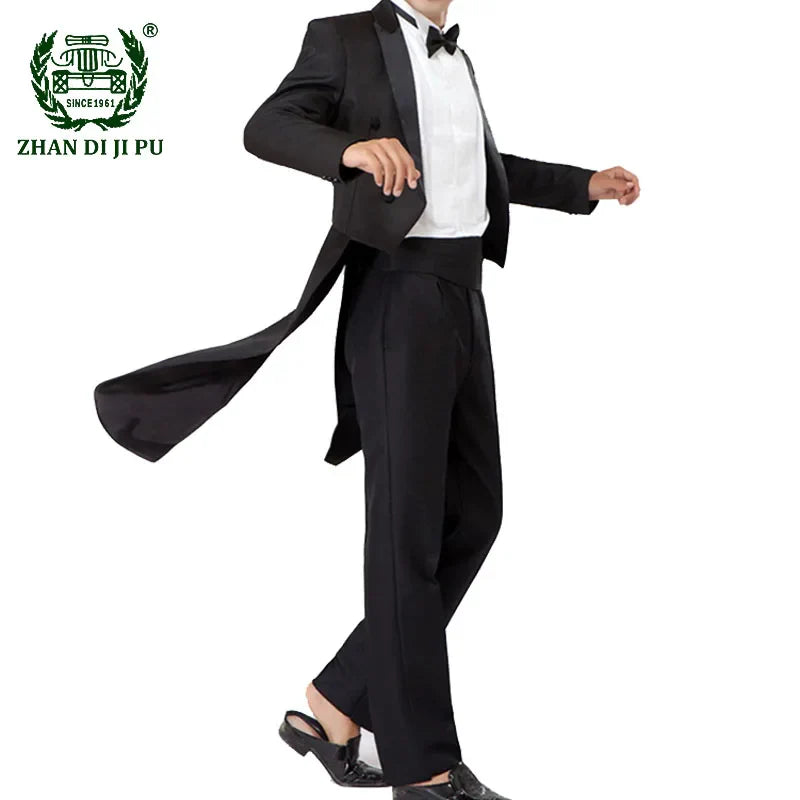 New Men's Tuxedo Suits Set Classic Formal Tailcoat Tuxedo 2 Pcs Sets Men Fashion Party Wedding Prom Clothing Male (Jacket+Pants)