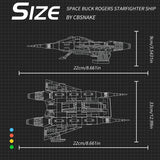 MOC Classic Movie Space BUCK ROGERS Starfighter Ship Building Blocks Military Combat Spacecraft Fighter Brick Toys Birthday Gift