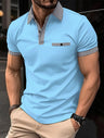 2023 Fashion Men's Short Sleeve Polo Shirt Man Plaid Collar POLO Tee Male Casual Collar T-Shirt Clothing