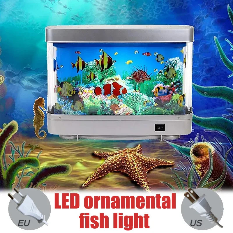 LED Aquarium Fish Tank Lamp Landscape Lamp Living Room Decoration Imitation Aquarium Landscaping Underwater World Akwarium