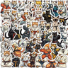 10/30/64PCS Kawaii Winter Yellow Cat Sticky Graffiti Sticker Aesthetic PVC Children's Decoration Sketchbook Scrapbook for Kids