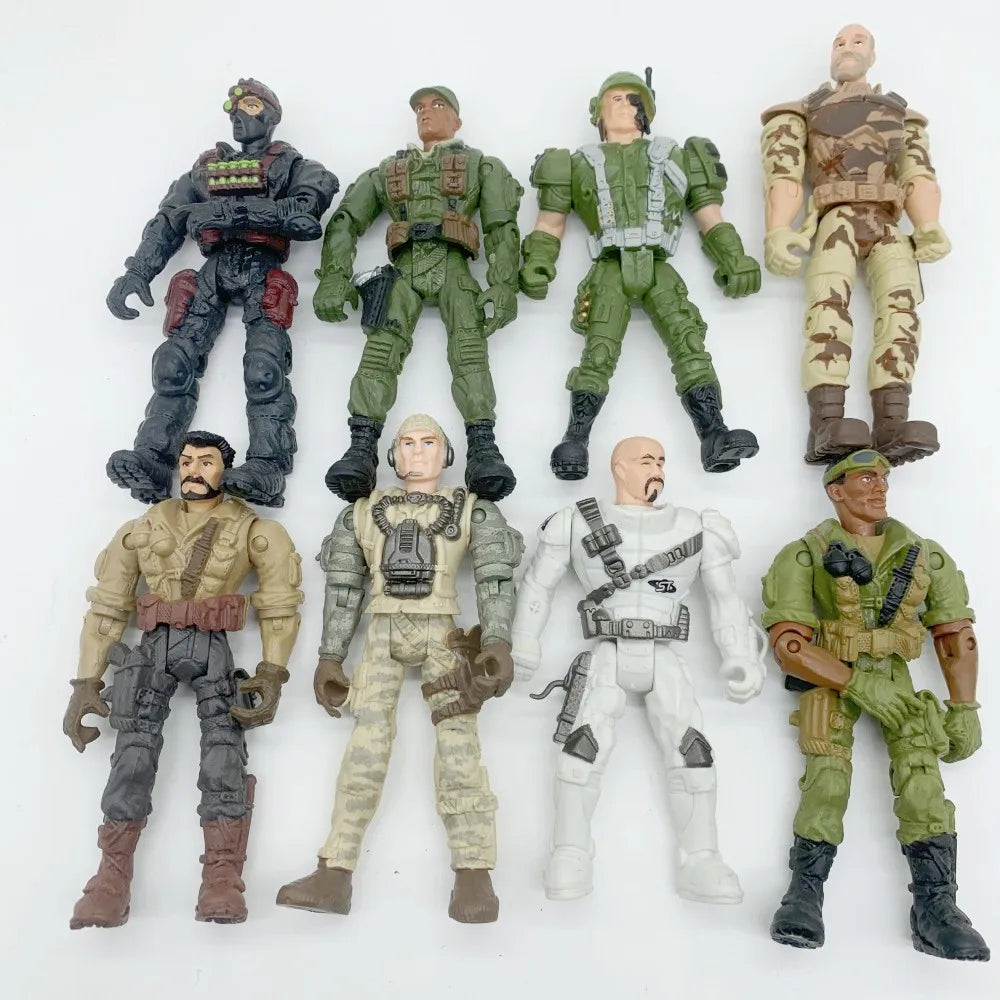 3/8/15/20pcs Warrior Elite Force 1:18 Military Action Figure Toys 10cm Movable Terrorist SWAT Team Figuras for Children Gift