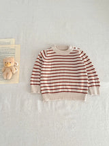 Spring And Autumn Newborn Infant Baby Boys And Girls Knit Top Shirt Stripe Round Dot Sweater Kids Fashion Baby Clothing