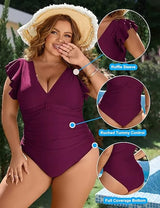 2024 One Piece Swimsuits For Women Plus Size Swimwear Solid Push Up Beach Swimsuit Tummy Control Monokini Bathing Suit