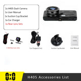 Dash Cam Front and Rear Camera CAR DVR Car Video Recorder Vehicle Black Box FULL HD 1080P Night Vision Driver Recorder