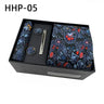 Luxury Tie Set Gift Box for Men Jacquard Necktie and Pocket Square Clip Cufflinks Red Black Blue Handkerchief Formal Gift