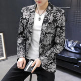 2022 Boutique Men's Fashion Blazer Business Gentleman Elegant and Comfortable Print Casual Dress Trend Korean Dress Slim Coat