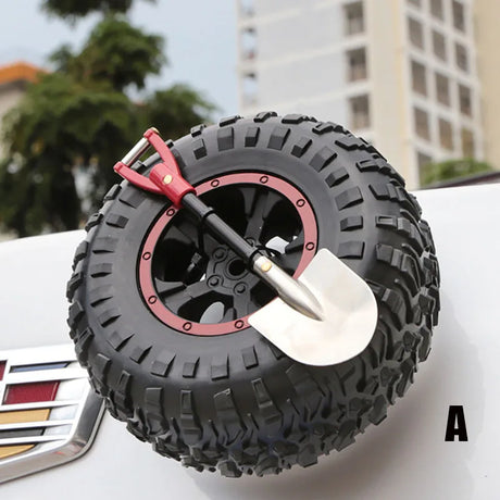 Kawaii Tire 3D Sticker for Trunk Auto Exterior Mini Shovel Spare Tire Sticker Car Body Cute Decorations Novelty Car Ornaments