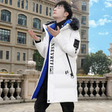 Fashion Winter Men's Mid-Length Cotton-Padded Jacket Outwear Fur Collar Thick Down Coat Youth Loose Long Warm Parkas Windbreaker