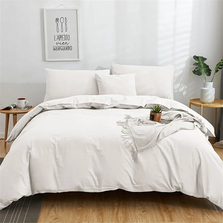 Solid Color Thickening Bedding Set Double Sheet Soft 3/4pcs Bed Sheet Set Duvet Cover Queen King Size Comforter Sets For Home