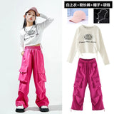 Jazz Dance Children's Trendy Autumn Street Dance Hiphop Training Dress Girl Model Naked Navel Walking Show Performance Dress