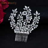 A409 Luxury Wedding Comb Rhinestone Headwear Bride Hair Jewelry Vintage Bridesmaid Hair Clips Bridal Tiara Women Headpieces