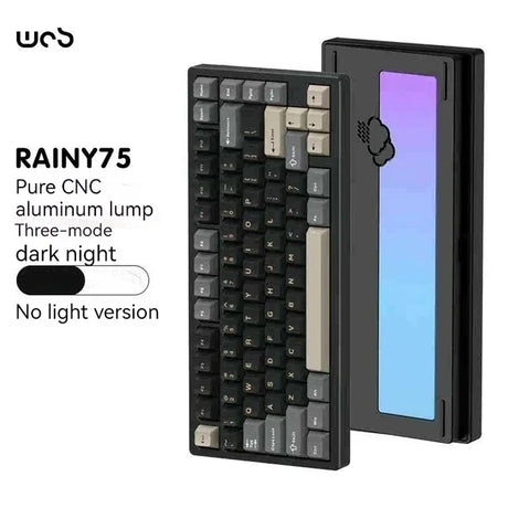 Wob Rainy75 Mechanical Keyboard CNC Aluminum Alloy RGB Wireless Tri-Mode Bluetooth USB Gasket Gamer Hot-Swap Pc Gaming Keyboard