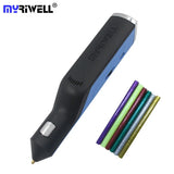 Creative Myriwell 3D Printing Pen with Hot Melt Glue Sticks - USB Powered Art Tool in 6 Vibrant Colors!