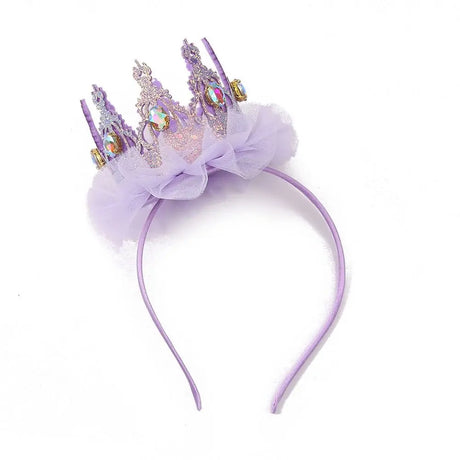 Korean Style Girl Cute Crown Headband Kids Fashion Rhinestones Mesh Hairband Princess Fairy Hair Accessories