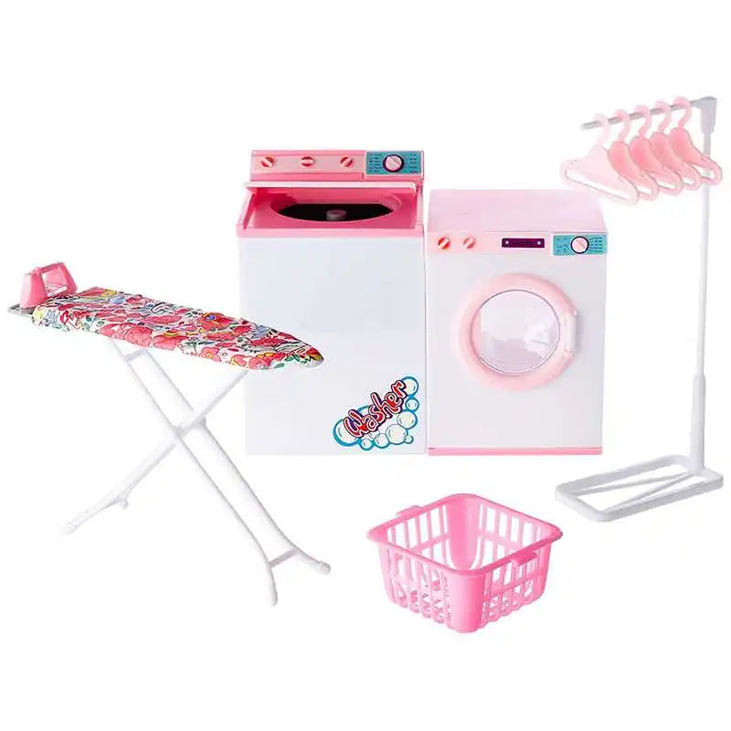 new baby toys doll accessories house furniture Girl birthday gift plastic Play Set dry cleaners Laundry Center for barbie doll