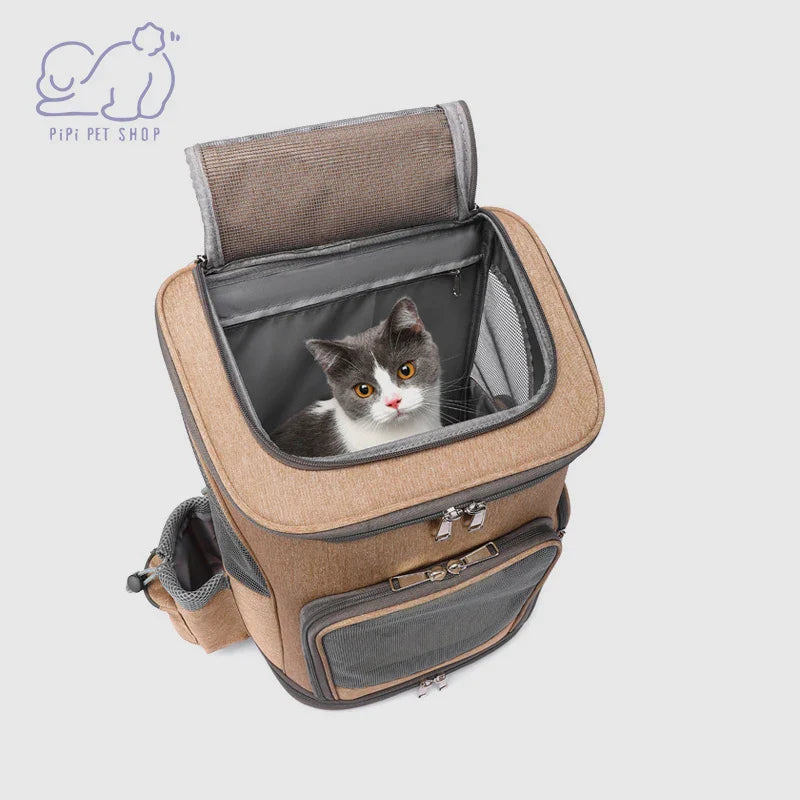 Pet Travel Carrier Backpack for Dogs Cats Puppy Removable Rolling Wheels Mesh Ventilation Window Storage Pockets Supplies