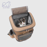 Pet Travel Carrier Backpack for Dogs Cats Puppy Removable Rolling Wheels Mesh Ventilation Window Storage Pockets Supplies