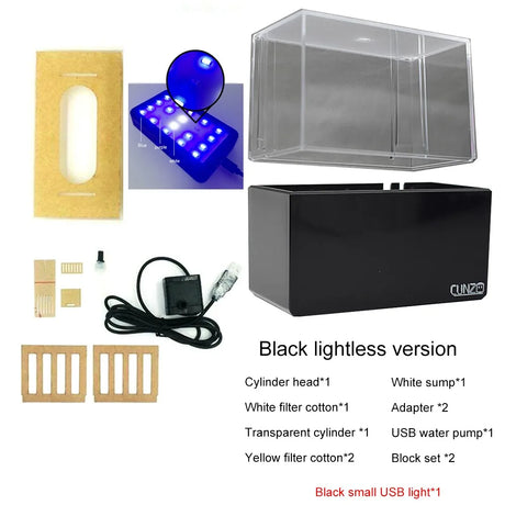 Portable Mini Betta Fish Tank Aquarium Desktop Decorations Marine Aquaponic Fishes Bowl With Water Fliter USB Air Pump LED Light