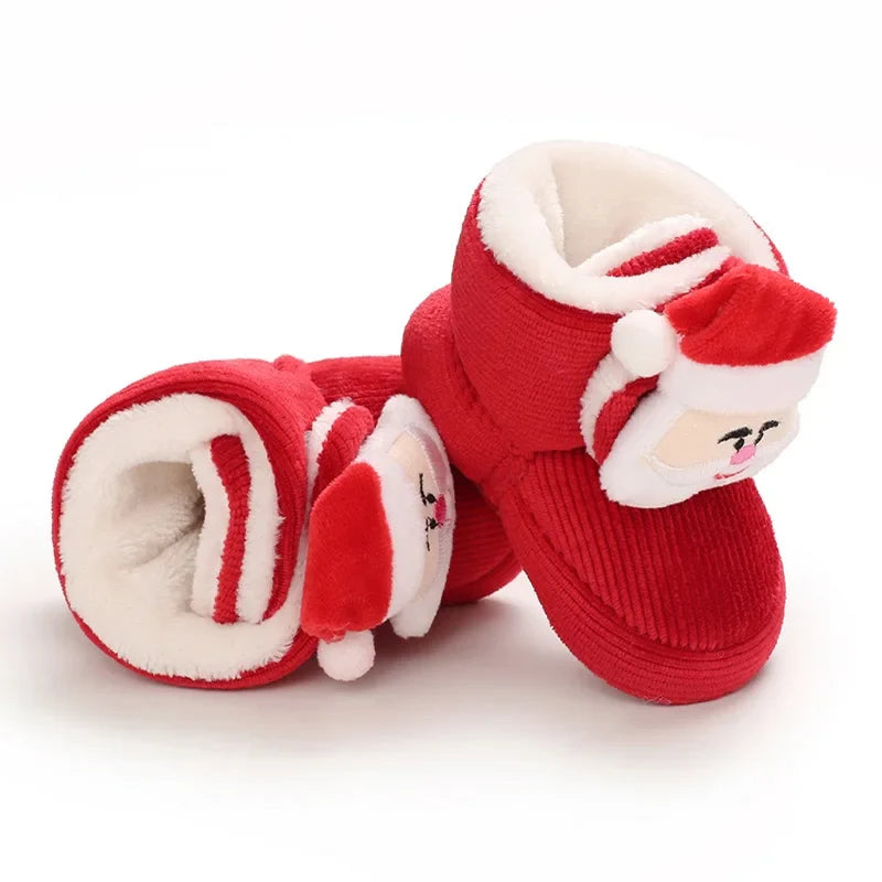 New year Christmas Newborn Baby Shoes Boys Girls Toddler First Walkers Soft Bottom Infant Flats Warm Snow Boots 0-18Months