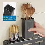 Stainless Steel Kitchen Storage Rack Wall-mounted Multifunctional Storage Knife Rack with Multiple Brackets and Hooks