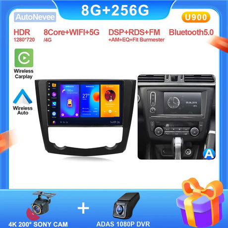 9 Inch Carplay Android Radio For RENAULT KADJAR 2015 - 2019 Intelligent System 8 core Multimedia Player Touch Screen 5G Display