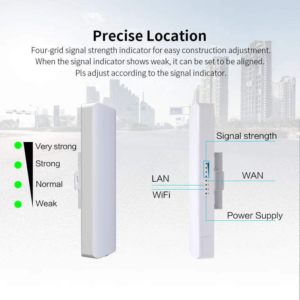 COMFAST 900Mbps 5KM Long Distance Outdoor Wireless Bridge 5.8GHz Wireless CPE Access Point Router 12dBi Wi-Fi Antenna CF-E313AC