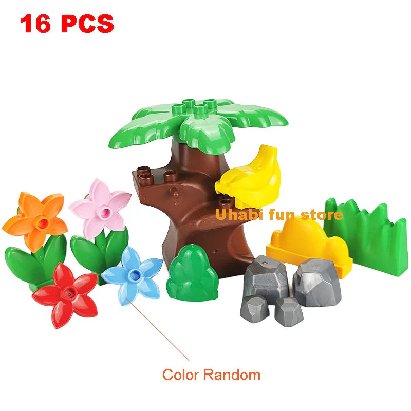 Bulk Big Particle Building Block Accessories Animal House DIY Assembled Bricks Children 3-6 Years Old Educational Toys And Gifts