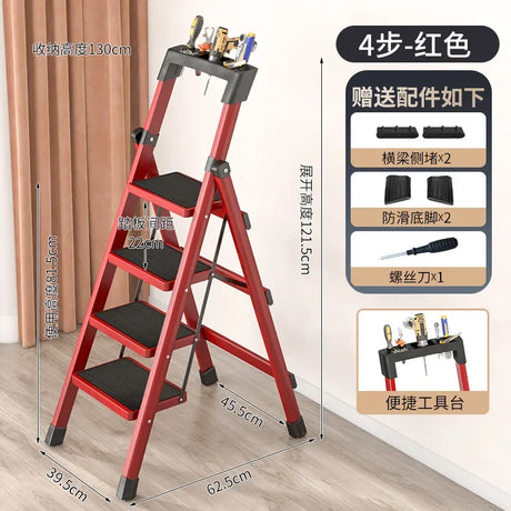 Folding Ladder Carbon Steel Protable Ladder Chair Strong Load-Bearing Kitchen Step Ladder Stool For Home Escada Step Ladders