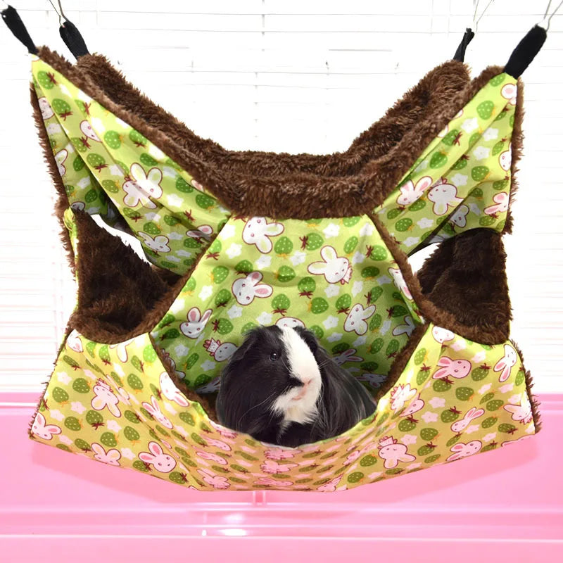 Winter Hammock Three-layer thickened plush warm small pet bed Hamster House hamster cage Pet accessories