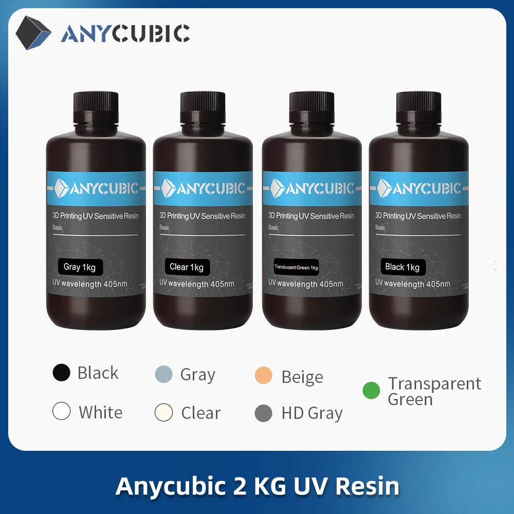 ANYCUBIC 2/4KG 405nm UV Resin For LCD 3D Printer High Precision Quick Curing Liquid Bottle Printing Materials For Photon Mono X