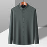 High end brand long sleeved polo shirt Men fashion embroidered lapel top Spring and Autumn ice silk seamless soft casual T-shirt