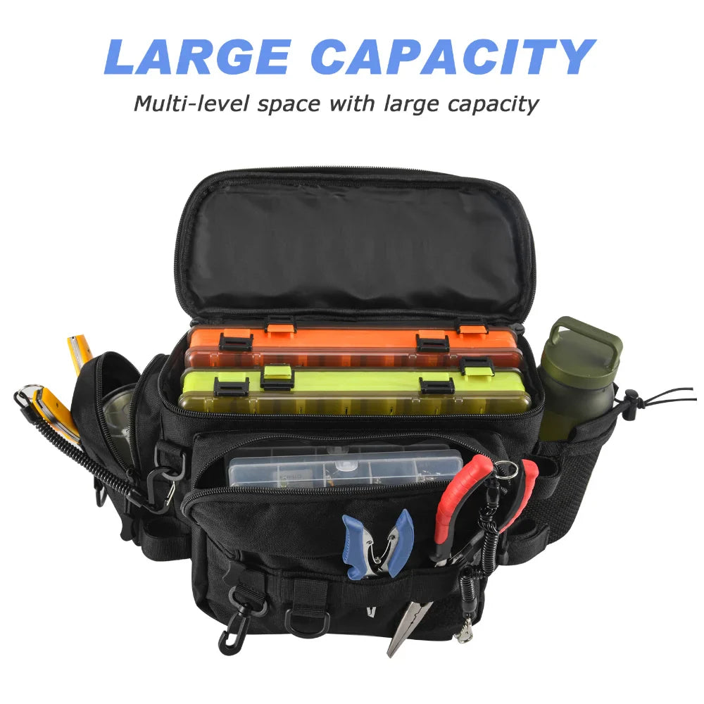 Goture Fishing Tackle Bags Single Shoulder Crossbody Bag Waist Pack Multifunctional Fish Lures Tool Gear Storage Fishing Bag New