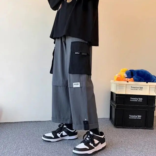 Wide Leg Cargo Pants Streetwear Baggy Cool Pants Men Sweatpants Male Korean Fashion Function Straight Trousers Basketball 2023