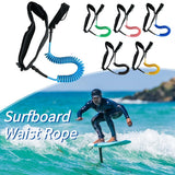 Coiled Leash Maximum Tensile Length Up To 10 Feet Surfboard Leash Surf Safety Waist Rope for Surfing Beginner Practicing Supply