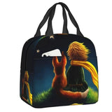 Custom The Little Prince Birds And Stars Lunch Bag Men Women Thermal Cooler Insulated Lunch Box for Adult Office