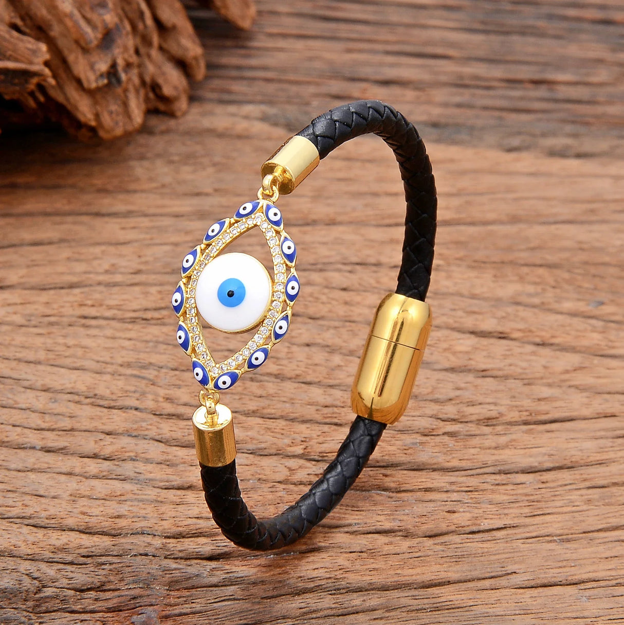 Luxury Colourful Oil Drip Blue Evil Eye Bracelets For Women Handmade Shiny Zircon Crystal Charm Bracelets Lucky Jewelry Gifts