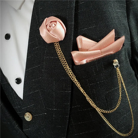 Men's Bow Tie Corsage Pocket Towel Sets British Korean Dress Suit Jewelry Luxury Rhinestones Men Wedding Accessories 3 Piece Set