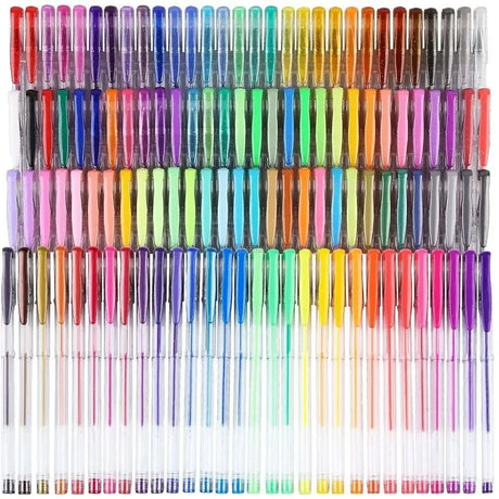 100 Colors Gel Pen Set Glitter Metallic Colored Ink for Adult Coloring Drawing Marker Pens Scrapbooks Journals Art Supplies Cute