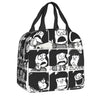 Mafalda Insulated Lunch Bags for Women Argentine Cartoon Quino Comic Portable Cooler Thermal Food Lunch Box Kids School Children