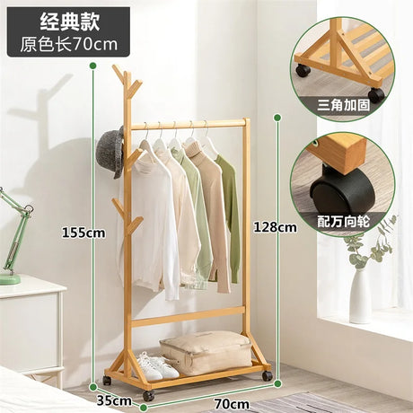 Wooden Boutique Coat Stand Floor Pants Bag Cheap Hotel Clothes Hanger Garden Shoe Shelf Towel Hook Rack Para Ropa Room Furniture