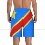 Democratic Republic Of The Congo Flag Quick Dry Swimming Shorts For Men Swimwear Swimsuit Trunk Bathing Beach Wear