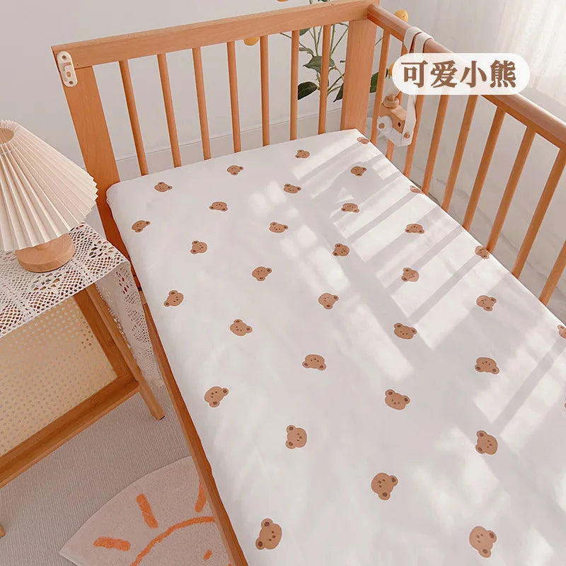 Baby Cot Fitted Bed Sheet For Newborn Cotton Crib Bed Sheet For Children Mattress Cover Protector 120x70cm Allow Custom Make