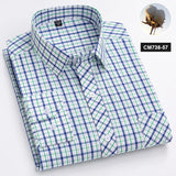 New in shirt 100%cotton long-sleeve shirts for men thin slim fit formal plain shirt plaid designer tops office elegants clothes