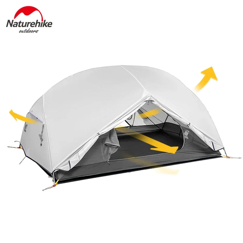 Naturehike Camping Tent 2 Person Mongar Ultralight Tent Outdoor Travel Tent Double Layer Waterproof Tent 3 Season Portable Tent