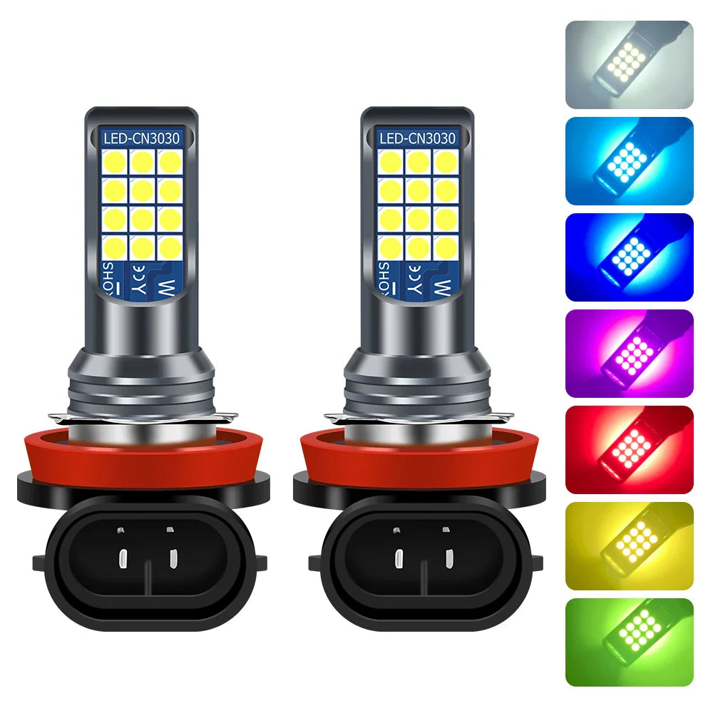 2x H11 H8 9006 HB4 HB3 H16 H10 PSX24W P13W Fog Lights Bulb Super Bright Car Fog Lights Day Driving Running Light 12V 6000K White