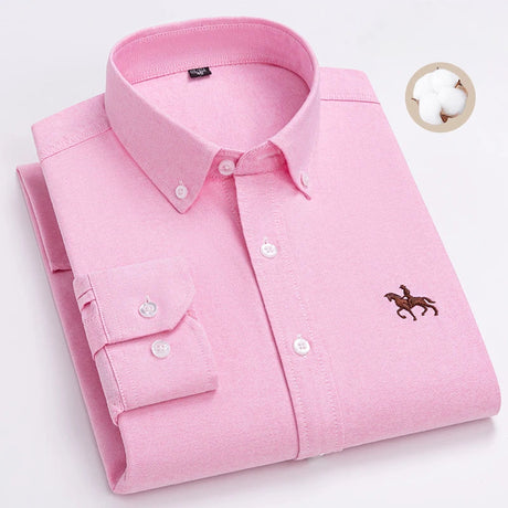 New in shirt oversize 6xl long-sleeve shirts for men 100%cotton Oxford tops slim fit formal plain shirt fashion office clothes