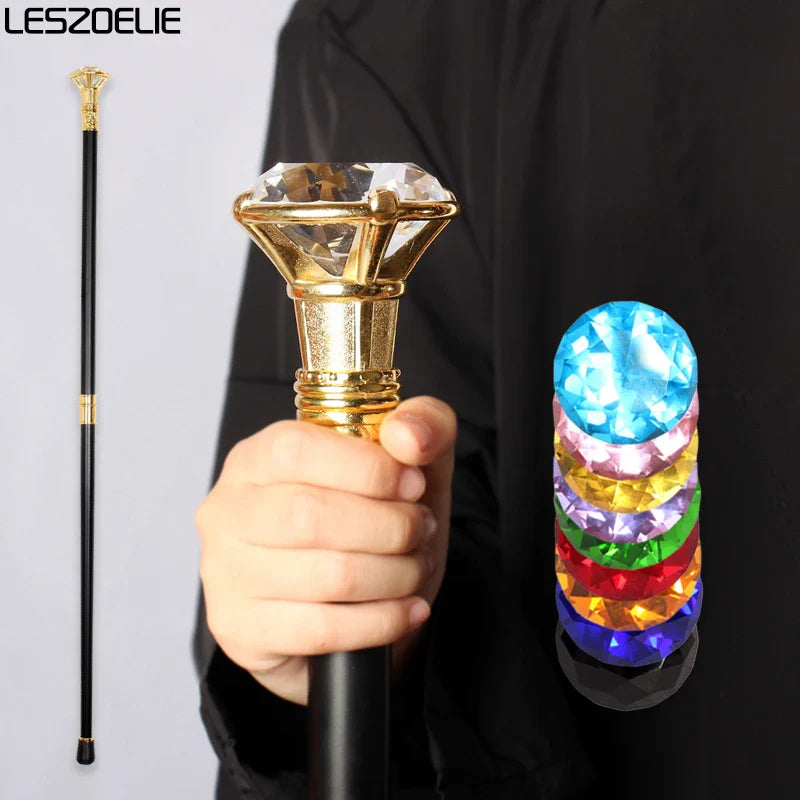 10 Colors Luxury Walking Stick Canes Men Diamond Type Handle Decorative Walking Cane Women Elegant Fashion Vintage Walking Stick